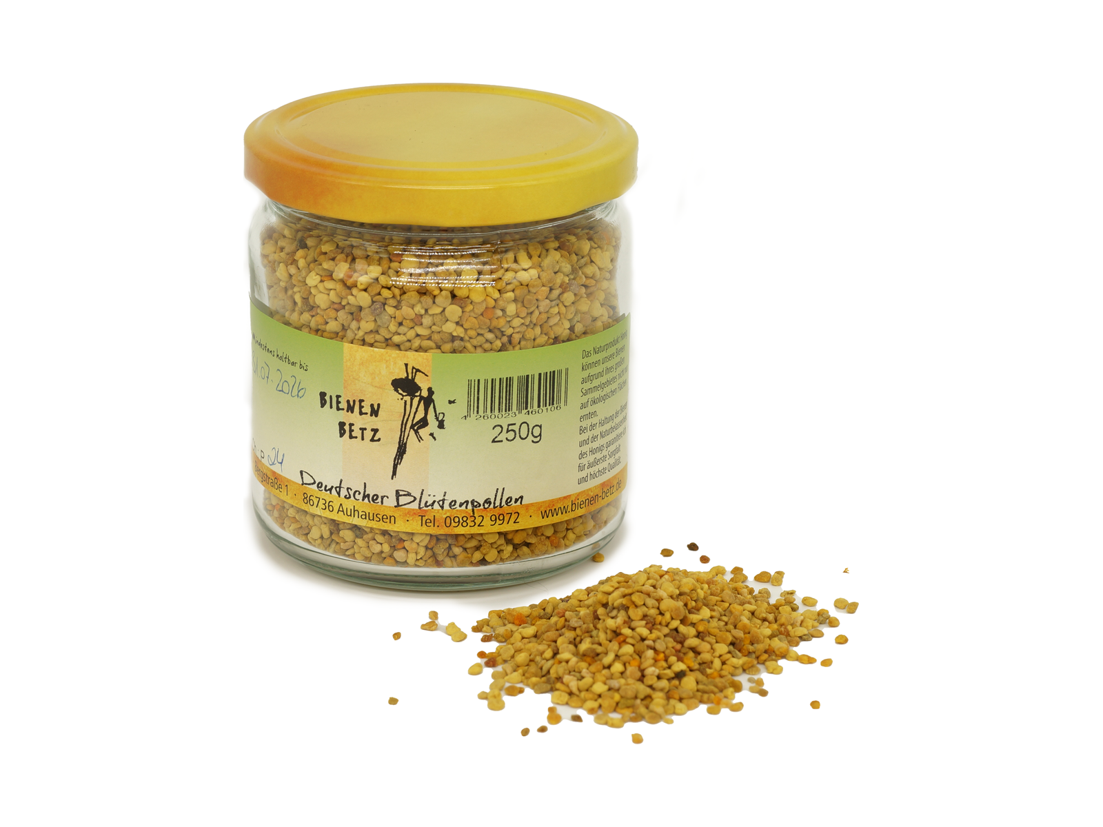Glas mit Blütenpollen